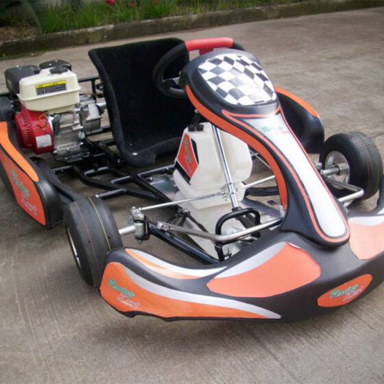 Single Seat Orange Fuel Go Kart