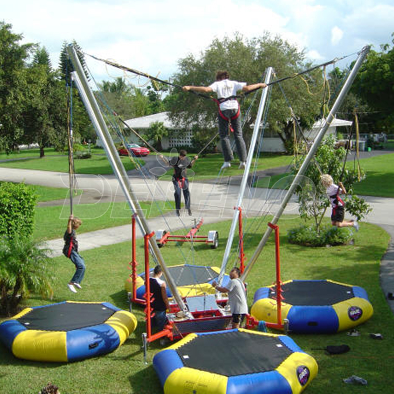 Inflatable 4person Bungee Trampoline indoor playground, trampoline